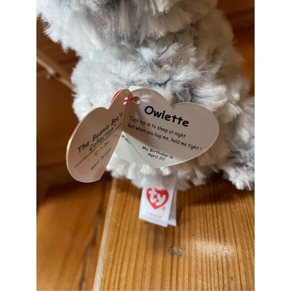 TY Beanie Boos 6" OWLETTE the Owl Plush Stuffed Animal Toy Heart Tags - Picture 5 of 5